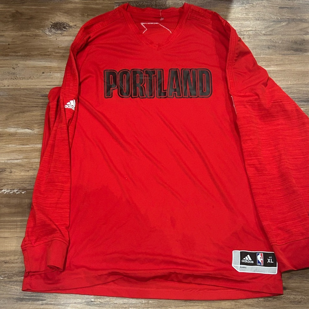 Adidas Portland Trailblazers Warmup / Shooting Long Sleeve Shirt XL